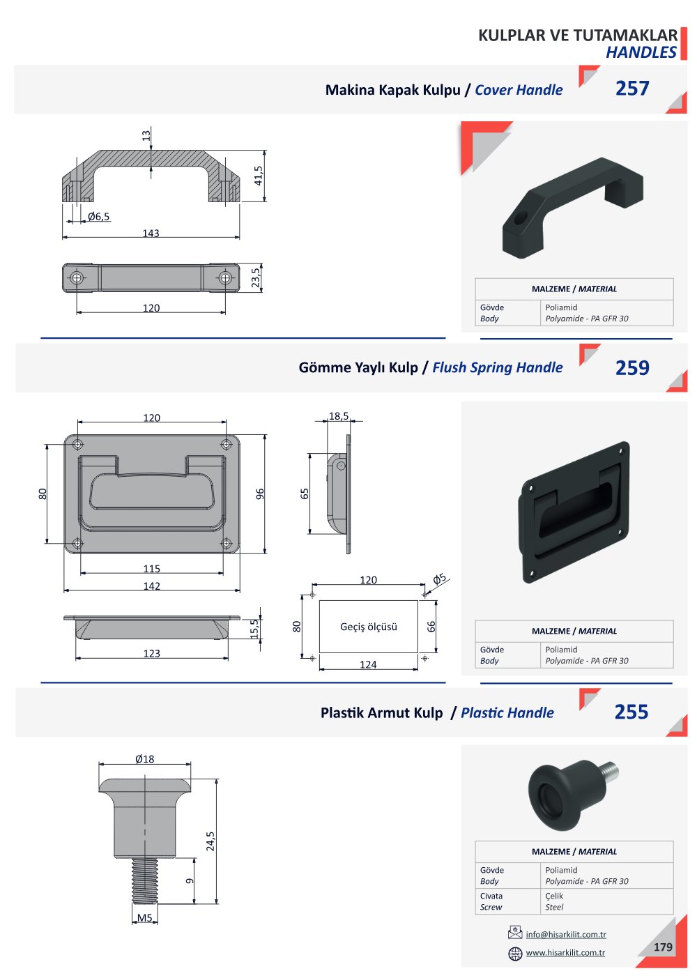 255 Plastik Armut Kulp katalog sayfası