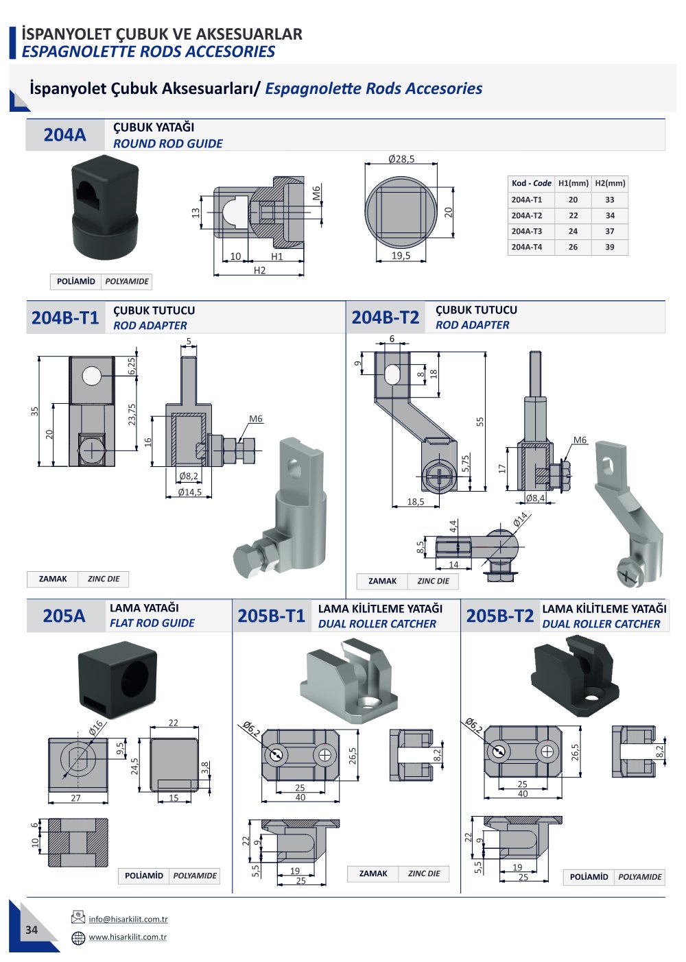 204B-T1 Çubuk Tutucu katalog sayfası