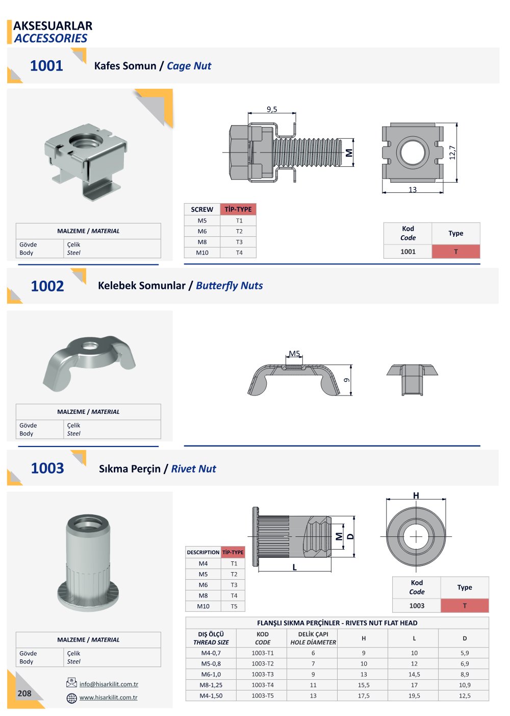 1003 Sıkma Perçin katalog sayfası