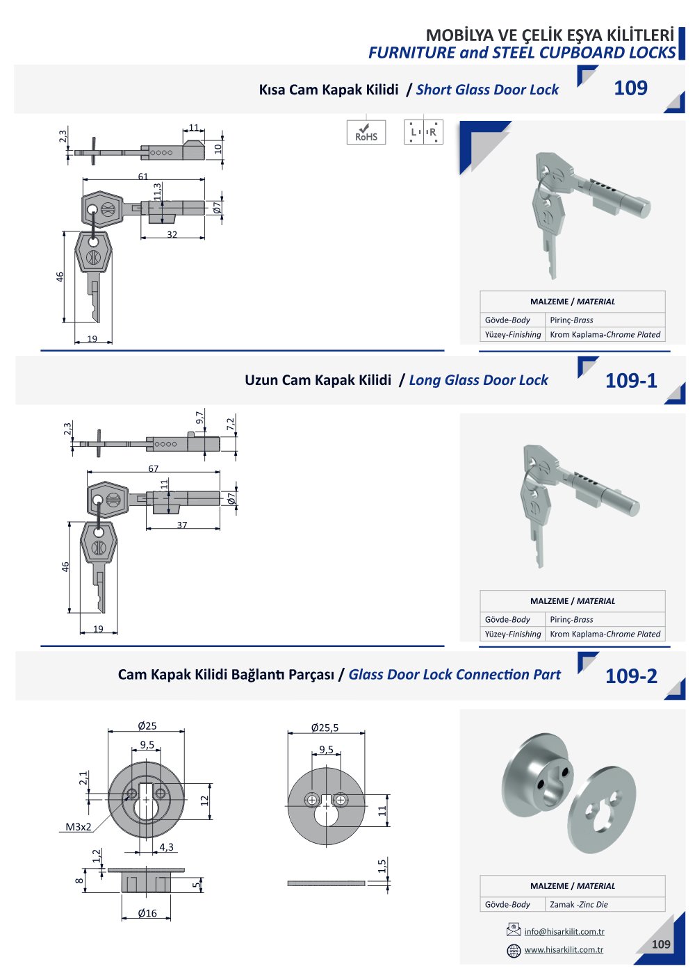 109-1 Uzun Cam Kapak Kilidi katalog sayfası