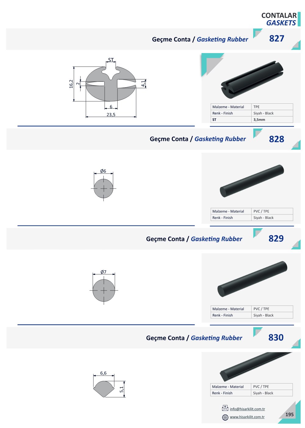 830 Geçme Conta katalog sayfası