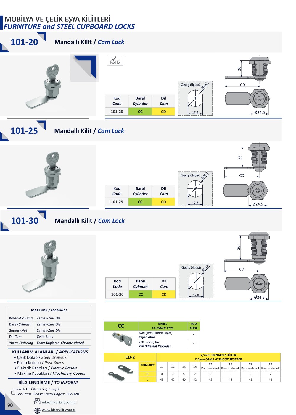 101-30 Mandallı Kilit katalog sayfası