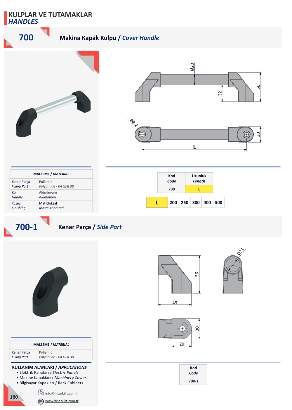 700-1 Kenar Parça katalog sayfası